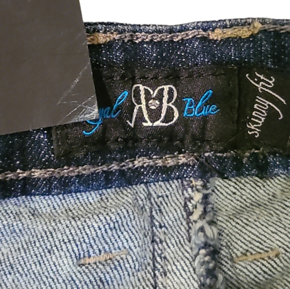 Premium Denim Royal Blue Skinny Fit Jeans - Picture 4 of 6